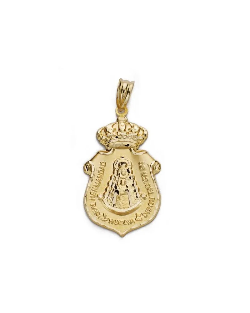 Colgante oro 18k Escudo Virgen del Rocío 30mm