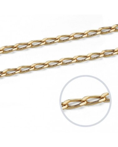 Cadena oro 18k estilo Bilbao hueca 60 cm