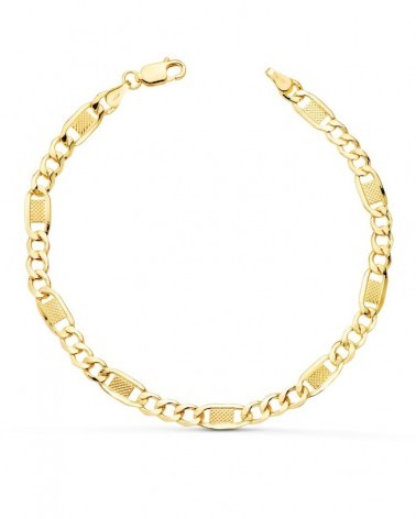 Pulsera oro 18k amarillo eslabones 3x1 19 cm
