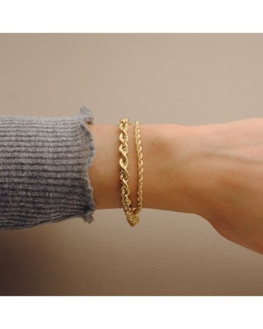 Pulsera oro 18k cordón salomónico 2,7 mm