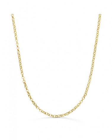 Cadena oro 18k amarillo rolo hueca 45cm