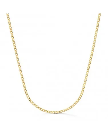 Cadena oro 18k barbada hueca 50cm 2mm