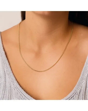 Cadena oro 18k barbada hueca 50cm 2mm