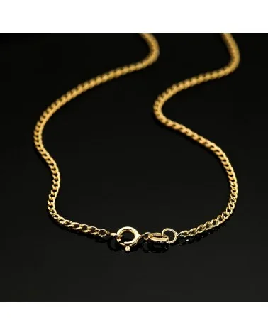Cadena oro 18k barbada hueca 50cm 2mm
