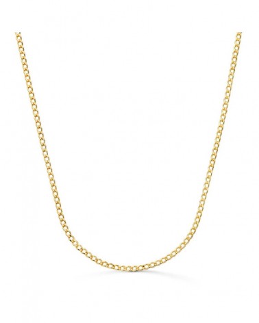Cadena oro 18k barbada hueca 60cm 2mm
