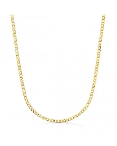 Cadena oro 18k barbada hueca 2,5 mm 50 cm