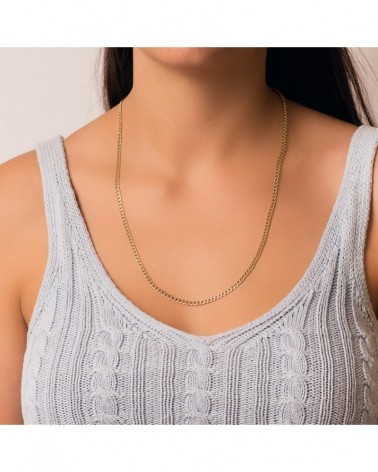 Cadena oro 18k barbada hueca 60cm