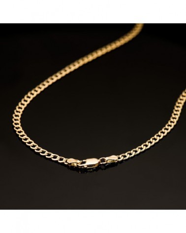 Cadena oro 18k barbada hueca 60cm
