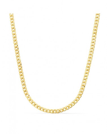 Cadena oro 18k barbada hueca 4mm 60cm