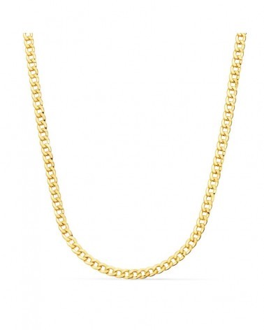 Cadena oro 18k barbada hueca 4mm 60cm