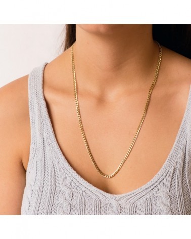 Cadena oro 18k barbada hueca 4mm 60cm