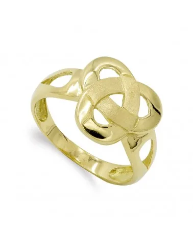 Sortija oro amarillo 18k hojas entrelazadas 14,5mm