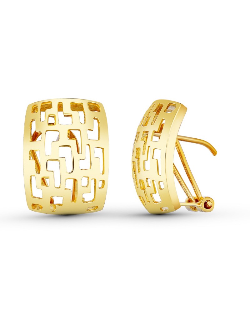 Pendientes oro 18k calados cierre omega