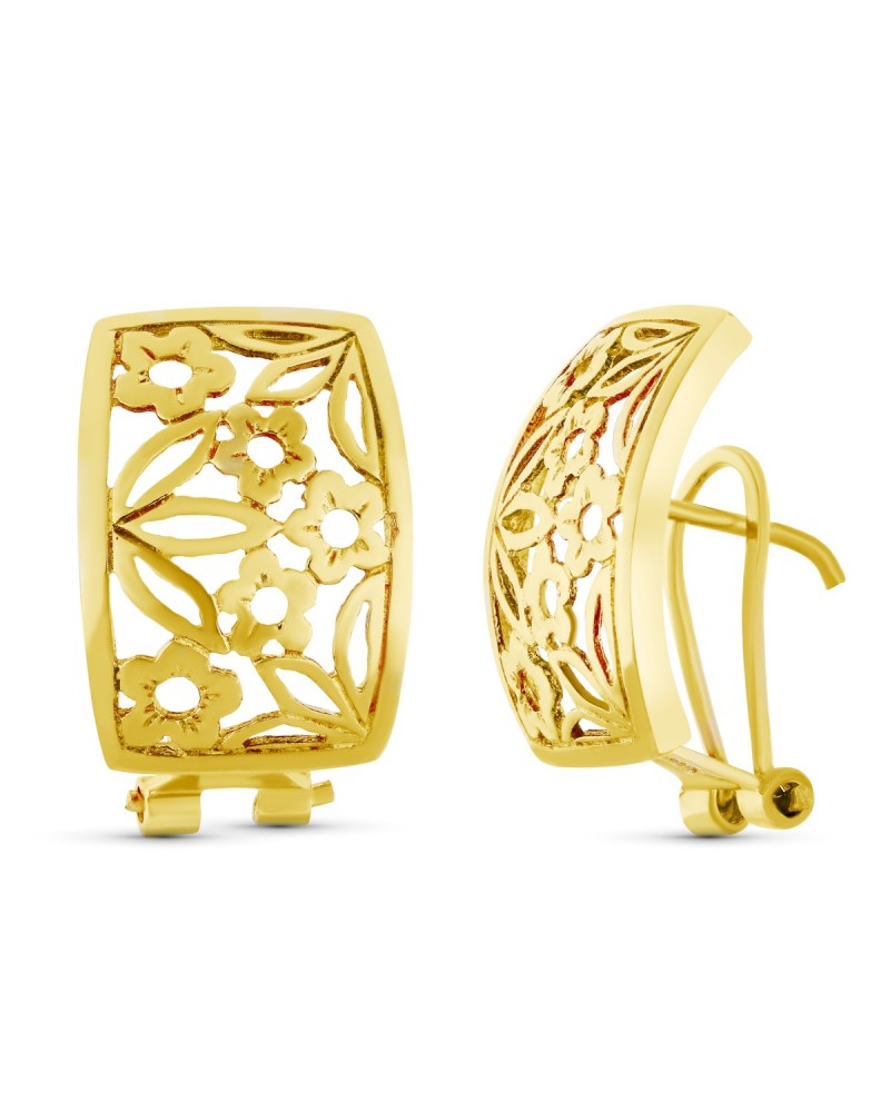 Pendientes oro amarillo 18k cierre omega 5,88 gramos