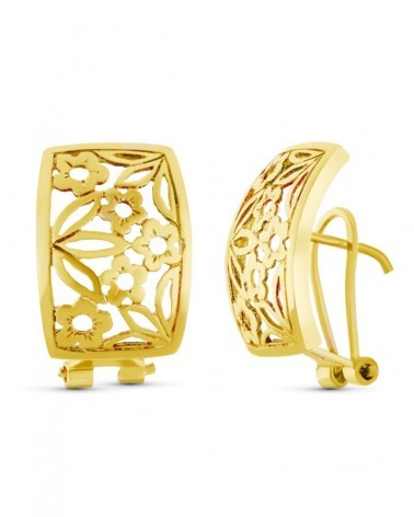 Pendientes oro amarillo 18k cierre omega 5,88 gramos