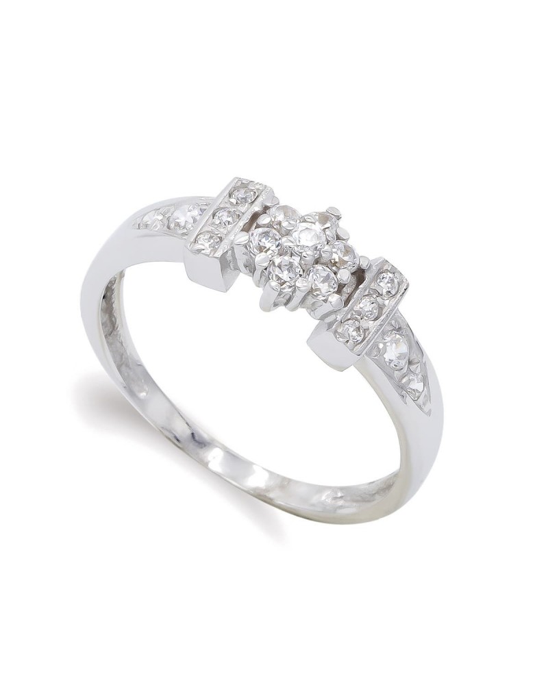 Sortija oro blanco 18k con diamantes 6,5mm