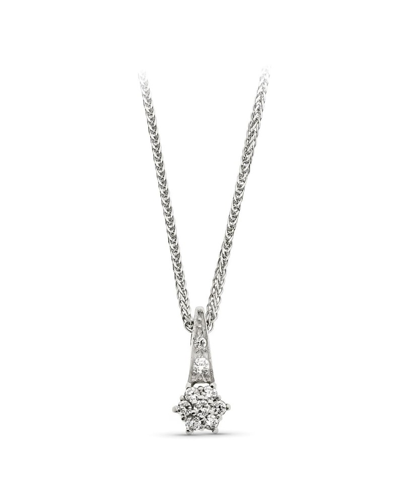Colgante oro blanco 18k roseta circonitas