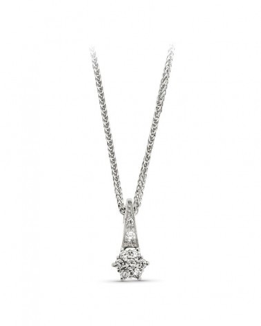 Colgante oro blanco 18k roseta circonitas