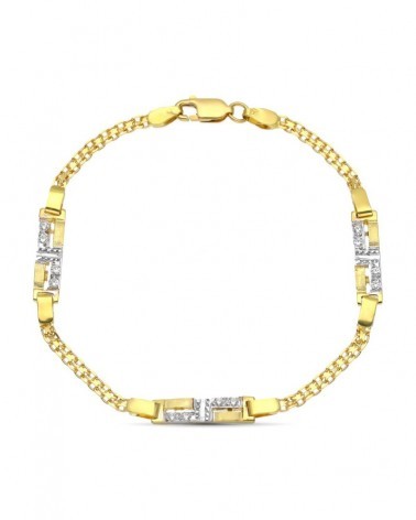 Pulsera oro 18k bicolor circonitas comunión niño