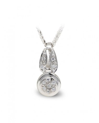 Gargantilla oro blanco 18k circonitas diseño moderno