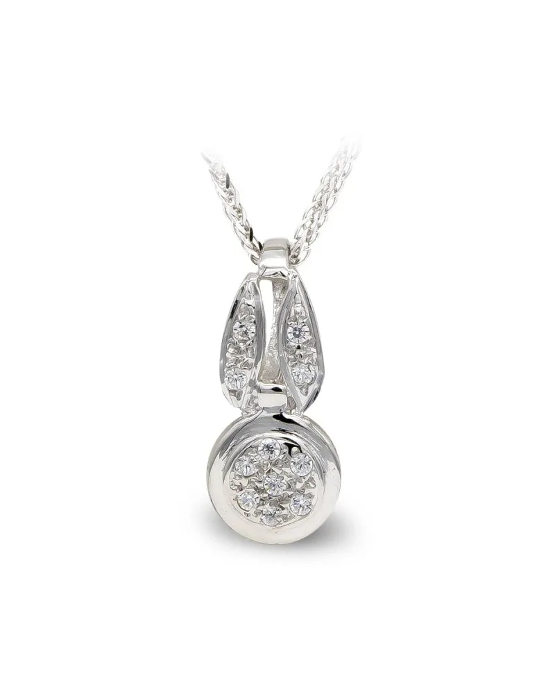 Gargantilla oro blanco 18k circonitas diseño moderno