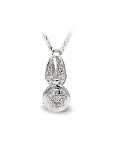 Gargantilla oro blanco 18k circonitas diseño moderno