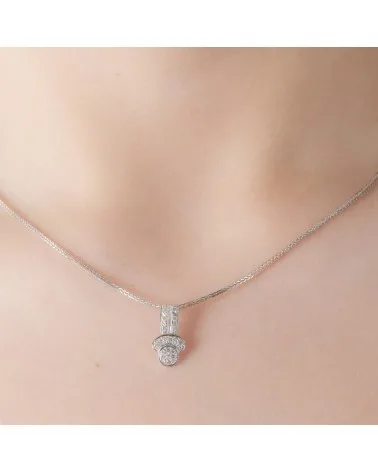 Gargantilla oro blanco 18k circonita 45cm