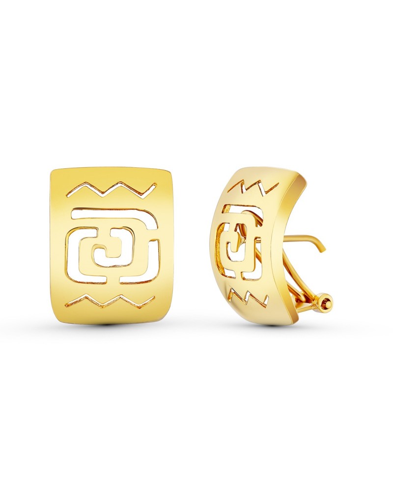 Pendientes oro 18k calados motivo geométrico 20x15mm
