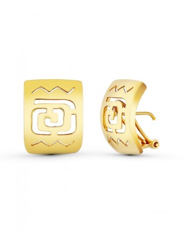 Pendientes oro 18k calados motivo geométrico 20x15mm