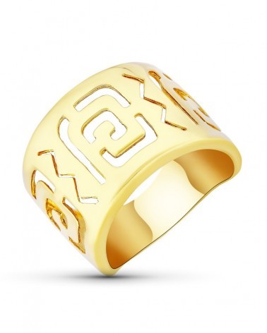 Sortija oro 18k amarillo motivos calados ancho 15mm