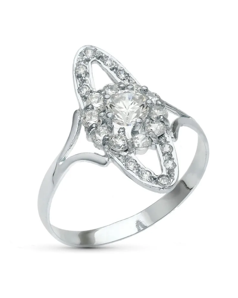 Sortija oro blanco 18k motivo calado circonitas 20mm