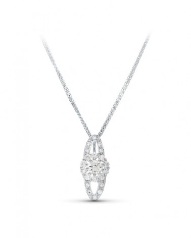 Gargantilla oro blanco 18k juego novia 45cm