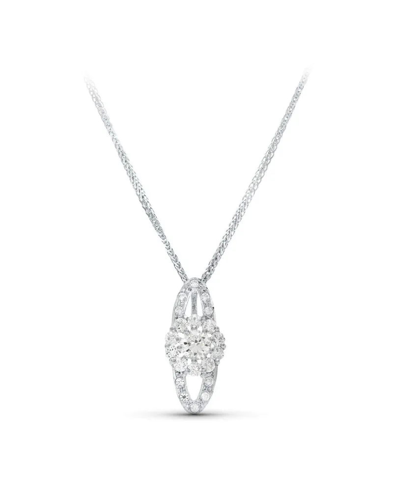 Gargantilla oro blanco 18k juego novia 45cm