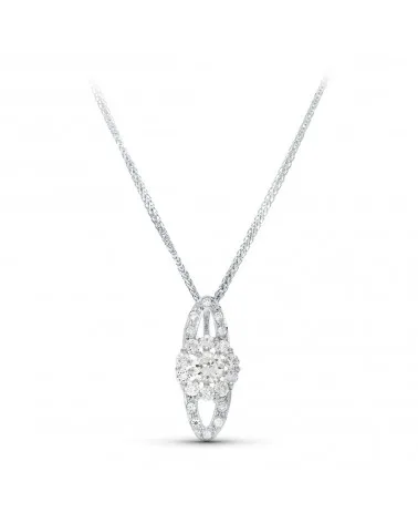 Gargantilla oro blanco 18k juego novia 45cm
