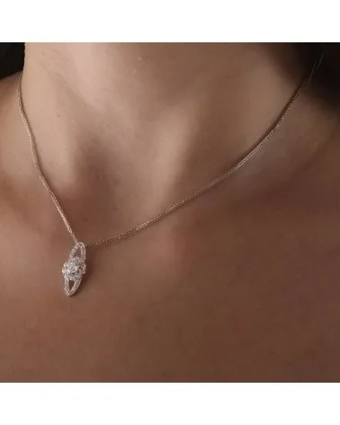 Gargantilla oro blanco 18k juego novia 45cm