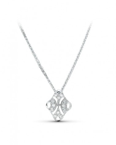 Gargantilla oro blanco 18k circonitas 45cm