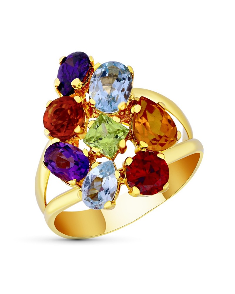 Sortija oro 18k circonitas multicolor 20mm