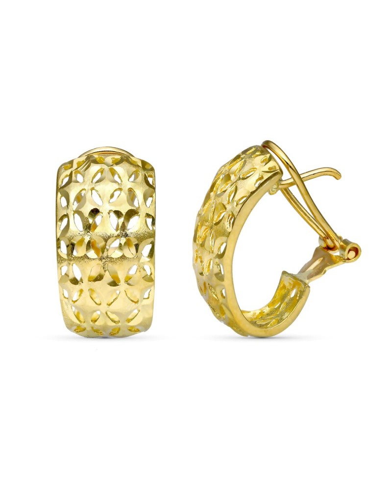 Pendientes oro 18k amarillo calados omega 18x10mm