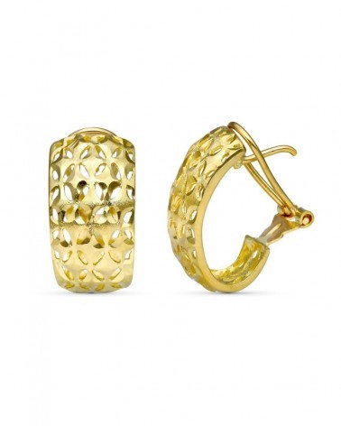 Pendientes oro 18k amarillo calados omega 18x10mm