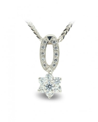Gargantilla oro blanco 18k circonitas peso 3,8g