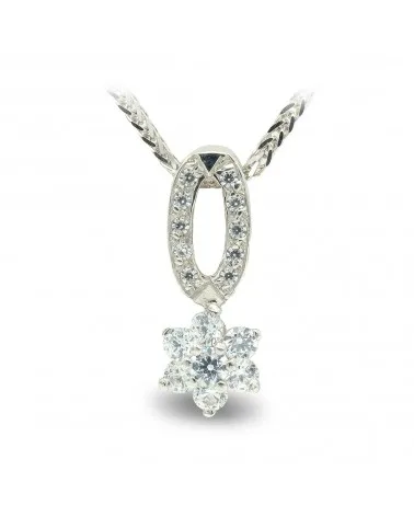 Gargantilla oro blanco 18k circonitas peso 3,8 gramos