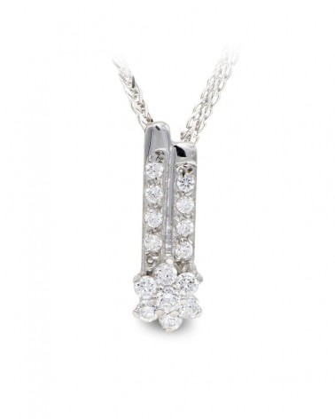 Gargantilla oro blanco 18k circonitas engaste completo