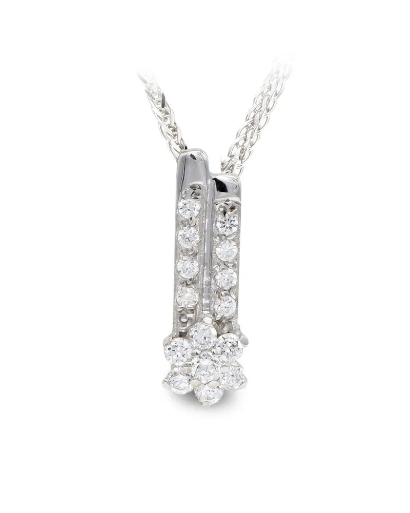 Gargantilla oro blanco 18k circonitas engaste completo