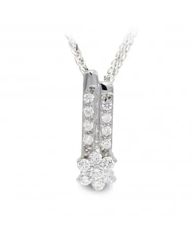 Gargantilla oro blanco 18k circonitas engaste completo