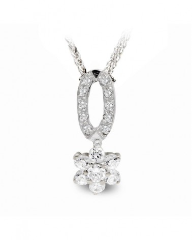 Gargantilla oro blanco 18k circonitas 45cm