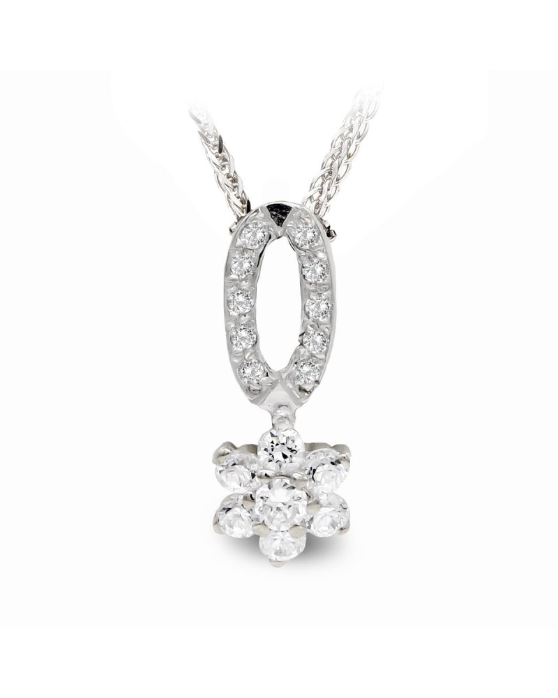 Gargantilla oro blanco 18k circonitas 45cm