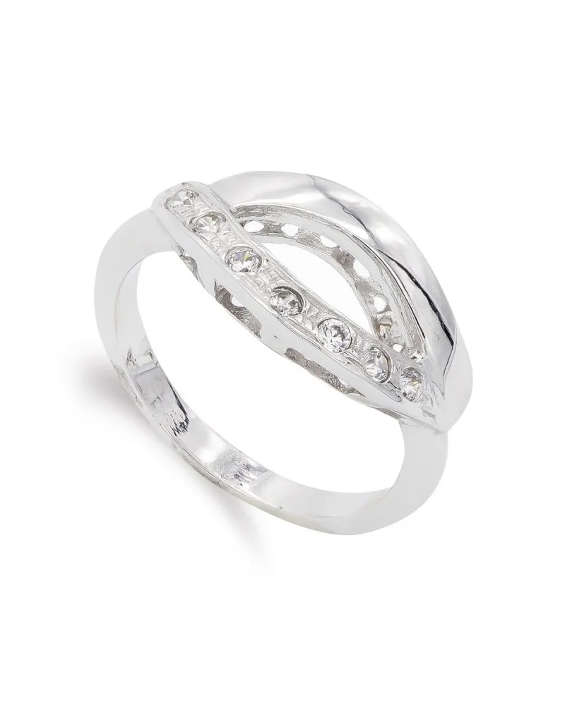 Sortija oro blanco 18k circonitas 9,5mm