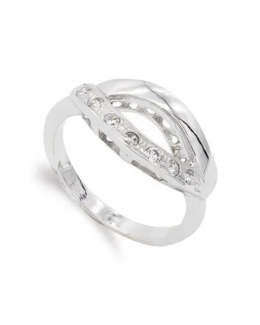 Sortija oro blanco 18k circonitas 9,5mm