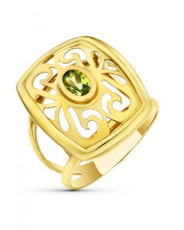 Sortija oro 18k calada olivina peso aproximado 6,1 gramos