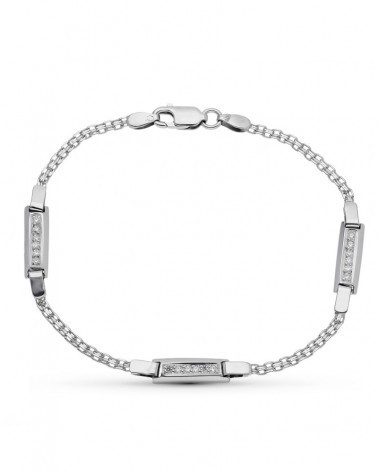 Pulsera oro blanco 18k circonitas peso aproximado 4,6 gramos